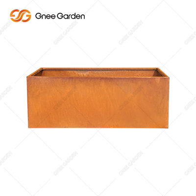 Corten Large Outdoor Metal Decorative Planter Rectangular Metal Wall Planter
