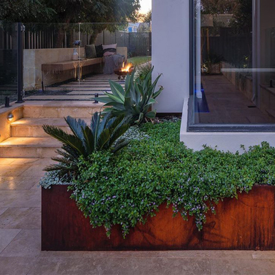 Rectangle Large Metal Weathering Steel Flower Planter Flower Pot