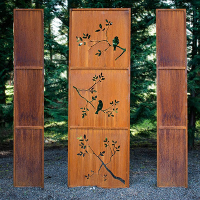 Outdoor Corten Steel Decorative Screens Divider Panels Pre Rusted