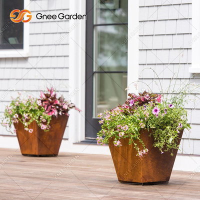 OEM ODM Raised Rectangular Metal Planter Box Corten Steel