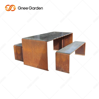 OEM ODM Welcome Rusty Red Outdoor Metal Furniture Metal Park Bench