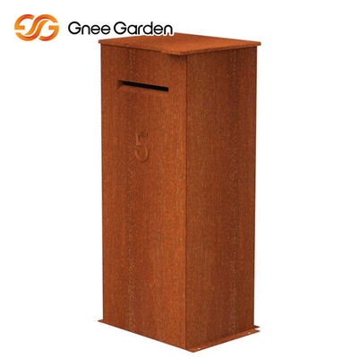 Corten Steel Rusted Outdoor Metal Furniture Steel Parcel Drop Box Multi Function