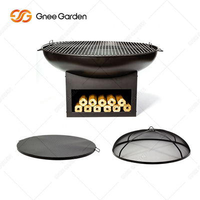 Natural Rust Corten Steel Metal Large Barbecue Grill Outdoor Fire Pit Customized