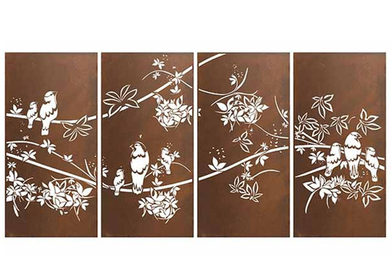 Outdoor Corrosion Resistant Corten Laser Cut Screens For Backyard