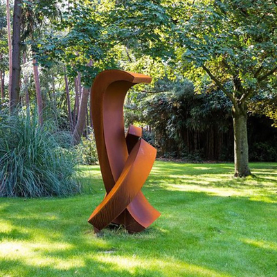 OEM Weathering Steel Lawn Sculptures Metal Rusty Metal Yard Sculptures Outdoor
