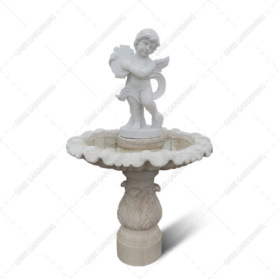 Life Size Angel White Marble Statue Figurine Fountain Outdoor Garden Carving Stone