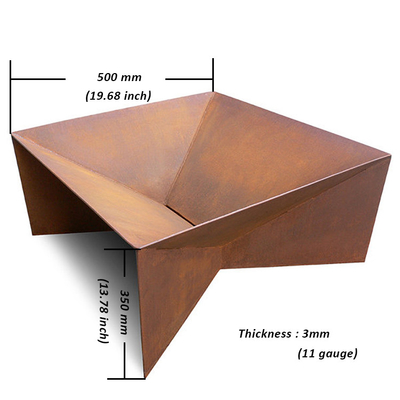 Wood Burning Corten Steel Metal Garden Fire Pit &amp; BBQ