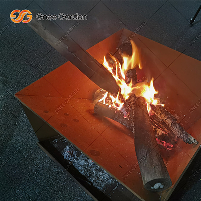 Wood Burning Corten Steel Metal Garden Fire Pit &amp; BBQ
