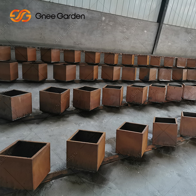 Corten Large Outdoor Metal Decorative Planter Rectangular Metal Wall Planter