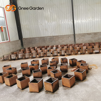 Corten Large Outdoor Metal Decorative Planter Rectangular Metal Wall Planter