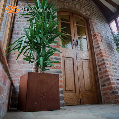 Customize Large Corten Steel Flower Pots Outdoor Corten Steel Flowerpots