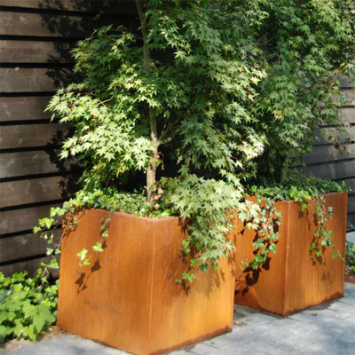 Customize Corten Steel Planter Large Outdoor Square Metal Flower Pots