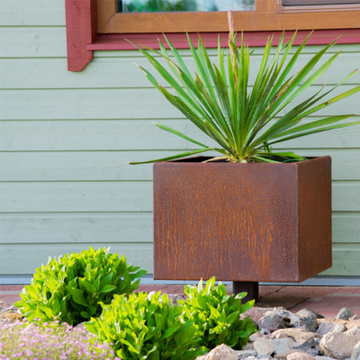 Garden Corten Steel Span Large Planter Box Rusted Weathering Steel for Farmhouse
