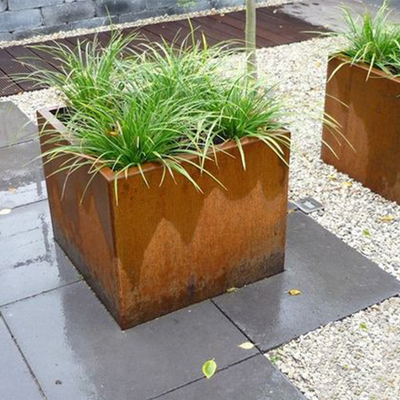 Garden Corten Steel Span Large Planter Box Rusted Weathering Steel for Farmhouse