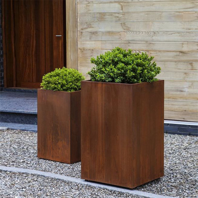 Garden Corten Steel Span Large Planter Box Rusted Weathering Steel for Farmhouse