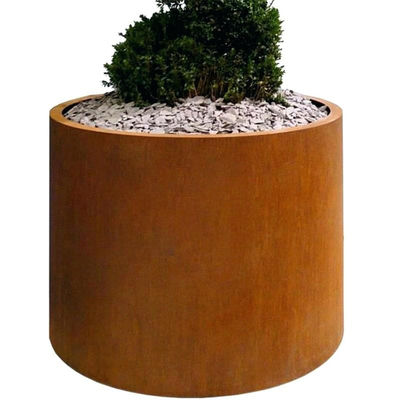 OEM ODM Large Corten Steel Circular Planters Box With Privacy Shielding