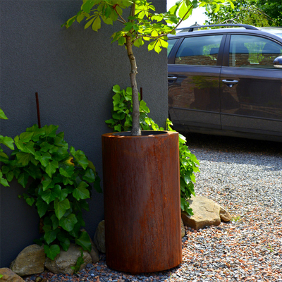 OEM ODM Large Corten Steel Circular Planters Box With Privacy Shielding