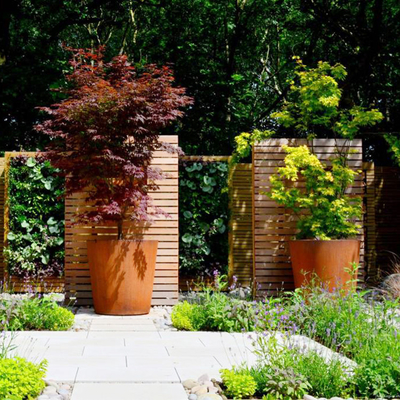 OEM ODM Large Corten Steel Circular Planters Box With Privacy Shielding
