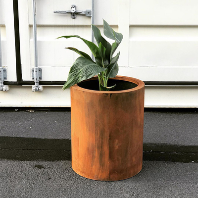 2.0-10mm Rusty Metal Planter Boxes Garden Decoration Corten Steel Plant Pots