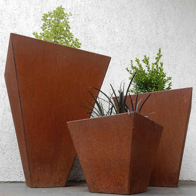 Customizable Large Corten Steel Tree Planters for garden SGS TUV CE certified