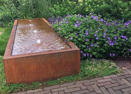 Corten Steel Garden Fountain Water Feature For Outdoor Decor
