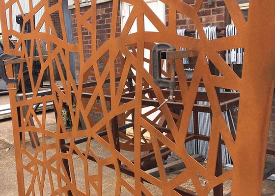 Thickness 3mm Decorative Laser Cut Screen Corten Steel Garden Panels SGS
