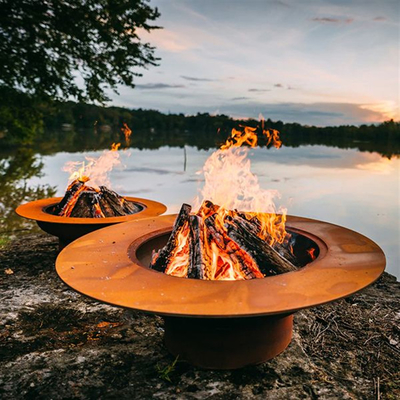 1.0mm Large Rustic Fire Pit Bowl Weathering Steel Fire Pit  wear resisting