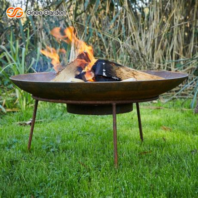 SGS Outdoor Large Steel Camping Fire Pit 150cm Corten Steel Fire Pit