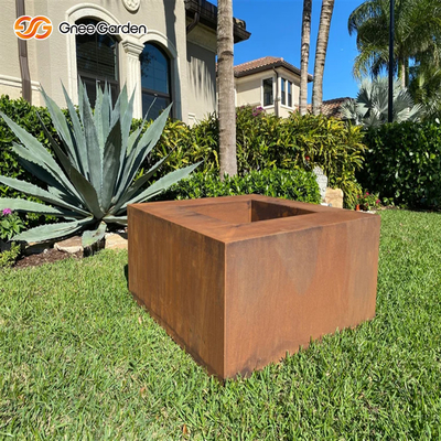 OEM ODM Custom Outdoor Decorate  Square Corten Steel Fire Pit
