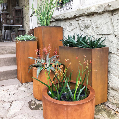 OEM ODM service Popular Large Corten Steel Tall Planters abrasion resistance