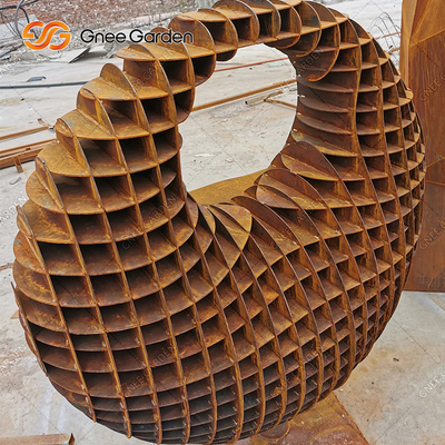 Large 5.0-8.0mm Outdoor Bronze Sculpture Modern Abstract Corten Steel Sculpture