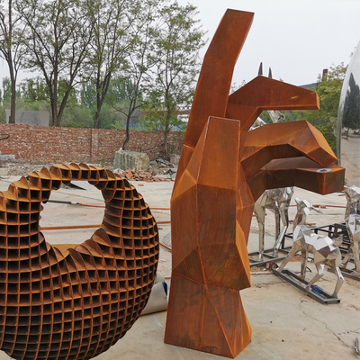 175cm  Rusty Metal Garden Ornaments Corten Steel Sculpture For Park Decoration