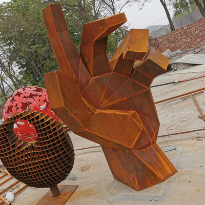 175cm  Rusty Metal Garden Ornaments Corten Steel Sculpture For Park Decoration