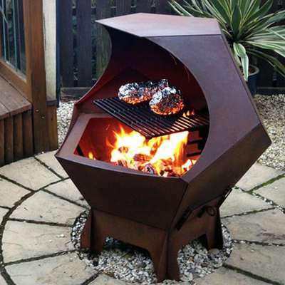Corten Steel Outdoor Cooking Grills European Bbq Grill Weather Resistance