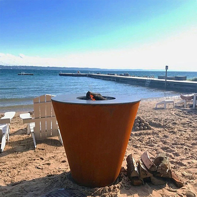 SGS TUV Customized Outdoor Cooking Grills Patio Weathering Steel Fire Pit