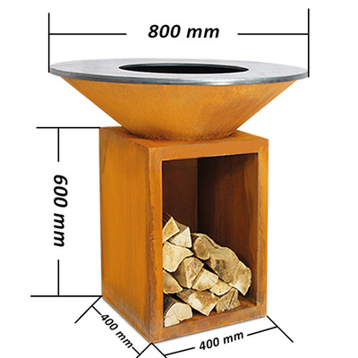 Customization Corten Steel Bbq Grill Garden Barbecue Charcoal Grill High Durability