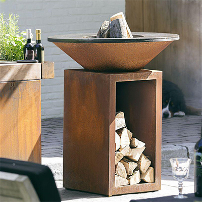 Customization Corten Steel Bbq Grill Garden Barbecue Charcoal Grill High Durability