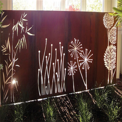 High Rigidity Metal Garden Products Corten Steel Privacy Screen Exquisite