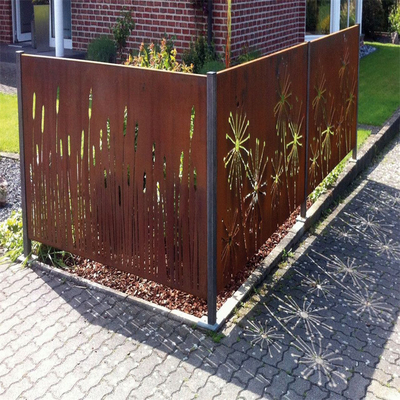 High Rigidity Metal Garden Products Corten Steel Privacy Screen Exquisite