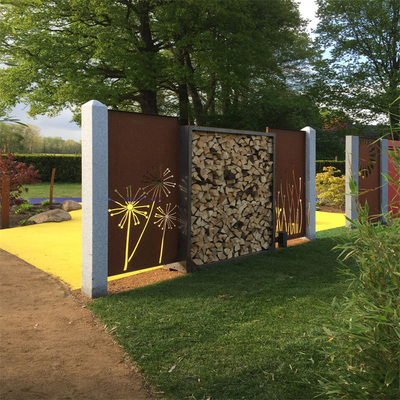 High Rigidity Metal Garden Products Corten Steel Privacy Screen Exquisite