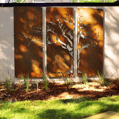 Standard ASTM Metal Garden Products Laser Cut Corten Steel Screen Panels