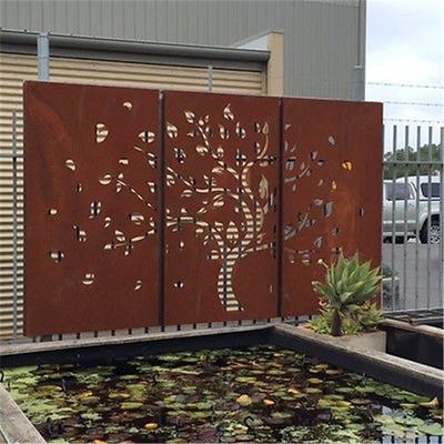 Standard ASTM Metal Garden Products Laser Cut Corten Steel Screen Panels