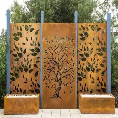 Standard ASTM Metal Garden Products Laser Cut Corten Steel Screen Panels