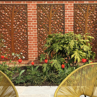 OEM ODM Weathering Steel Garden Screen Metal Room Divider