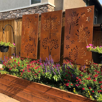 SGS Certified Metal Garden Products Rusted Steel Screens Customizable