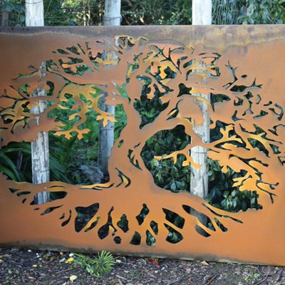 OEM Metal Garden Products Corten Steel Privacy Screen Backyard Decoration