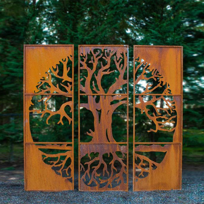 OEM Metal Garden Products Corten Steel Privacy Screen Backyard Decoration
