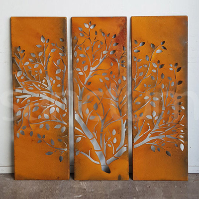 OEM Metal Garden Products Corten Steel Privacy Screen Backyard Decoration