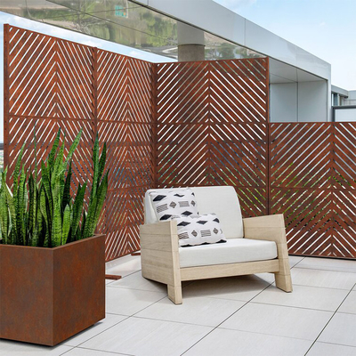 Customizable Corten Steel Garden Screen Partition Wall Prerusted