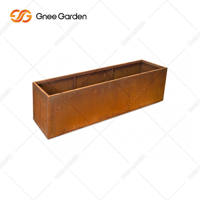 Outside Garden Corten Steel Square Planter Box Size Customizable RAL Colors